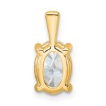 14k 2 carat Lab Grown Diamond VS+ F+ Oval Complete Four Prong Pendant - Image 3