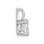 14k White Gold 3/4 carat Lab Grown Diamond VS/SI+ G+ Cushion Complete Four Prong Pendant - Image 2