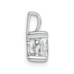 14k White Gold 1 carat Lab Grown Diamond VS+ F+ Cushion Complete Four Prong Pendant - Image 2