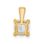 14k 1 1/2 carat Lab Grown Diamond VS+ F+ Cushion Complete Four Prong Pendant - Image 3