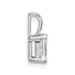 14k White Gold 1/2 carat Lab Grown Diamond VS/SI+ G+ Radiant Complete Four Prong Pendant - Image 2