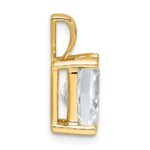 14k 2 1/2 carat Lab Grown Diamond VS+ F+ Radiant Complete Four Prong Pendant - Image 2