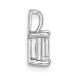 14k White Gold 1 carat Lab Grown Diamond VS/SI+ G+ Emerald Complete Four Prong Pendant - Image 2