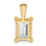 14k 2 1/2 carat Lab Grown Diamond VS/SI+ G+ Emerald Complete Four Prong Pendant - Image 3