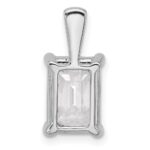 14k White Gold 3 carat Certified Lab Grown Diamond VS+ F+ Emerald Complete Four Prong Pendant - Image 3
