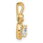 14k 1 carat Certified Lab Grown Diamond VS+ F+ Round Complete Halo Pendant - Image 2