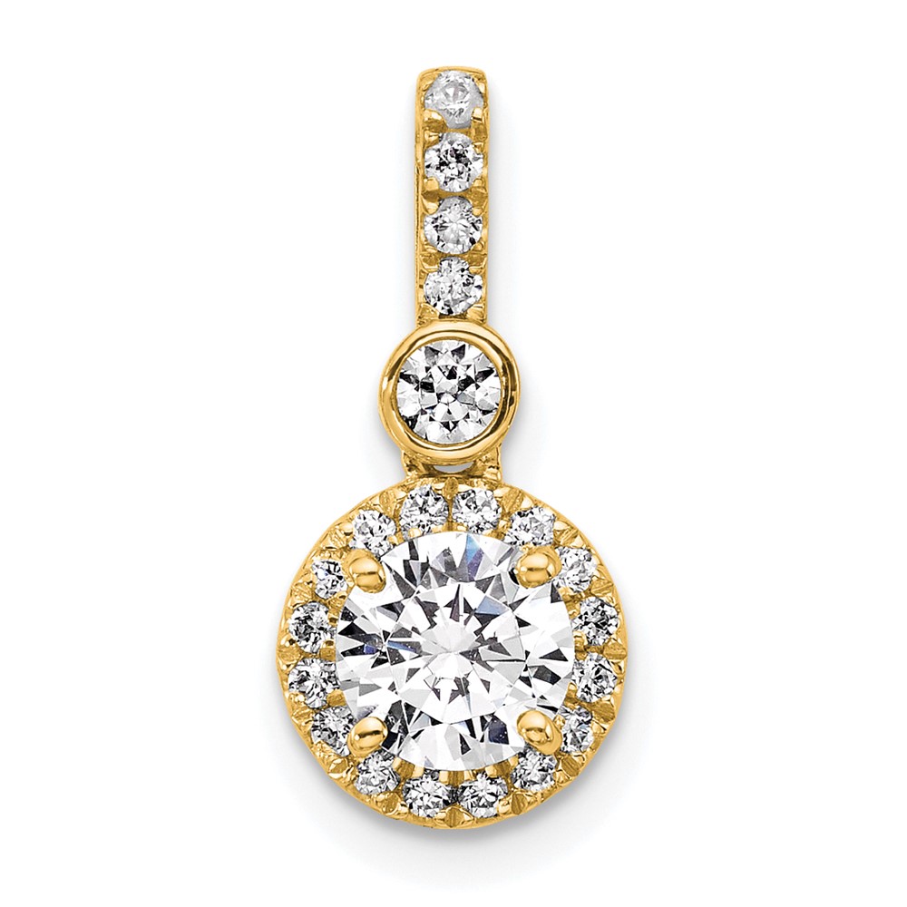 PM10296-075-YAA.jpg 14k 1 carat Certified Lab Grown Diamond VS+ F+ Round Complete Halo Pendant - Image 1