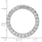 14k White Gold 3 carat Lab Grown Diamond VS+ F+ Complete Circle Chain Slide Pendant - Image 4