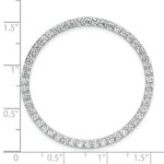 14k White Gold 2 carat Lab Grown Diamond VS/SI+ G+ Complete Circle Chain Slide Pendant - Image 4