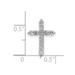 14k White Gold 1/3 carat Lab Grown Diamond VS/SI+ G+ Complete Cross Chain Slide Pendant - Image 4