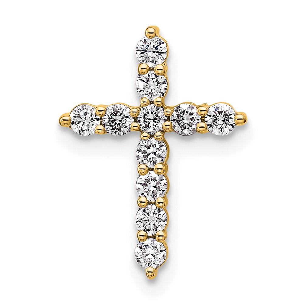 PM10446-YAA.jpg 14k 1/3 carat Lab Grown Diamond VS/SI+ G+ Complete Cross Chain Slide Pendant - Image 1