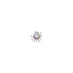 14k WG 8 Birthstone and Dia Mother/Child Chain Slide Semi-mount