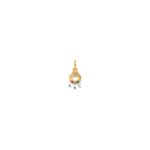 14k Dia Heart w/ 3 Birthstone Mother's Circle Pendant Semi-Mount