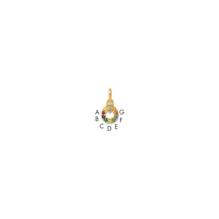 14k Dia Heart w/ 7 Birthstone Mother's Circle Pendant Semi-Mount