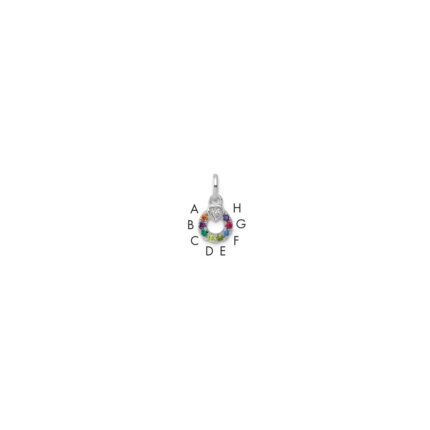 14k WG Dia. Heart w/8 Birthstone Mother's Circle Pend Semi-Mount