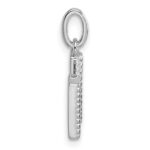 14k White Gold Twisted .05 ct. Diamond Initial M Charm - Image 2