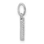 14k White Gold Twisted .05 ct. Diamond Initial W Charm - Image 2
