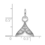 14K White Gold Polished Diamond Whale Tail Charm - Image 4
