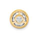 14k 1 1/2 carat Lab Grown Diamond VS+ F+ Round Complete Bezel Set Chain Slide Pendant - Image 3