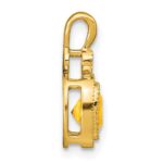 14k 6mm Cushion Citrine and Diamond Pendant - Image 2