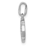 14k White Gold 1/10 carat Diamond Fancy Cross Pendant - Image 2