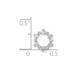 14k White Gold 1/5 carat Diamond Fancy Circle Chain Slide - Image 4