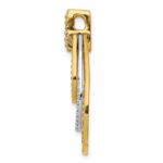 14k Two-tone Polished 1/4 carat Diamond Triple Teardrop Pendant - Image 2