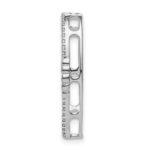 14k White Gold 1/4 carat Diamond Oval Chain Slide - Image 2