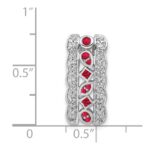 14k White Gold Diamond and .17 Ruby Fancy Vintage Chain Slide - Image 3