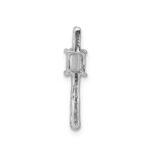 14k White Gold Graduated Diamond and Rectangle Sapphire Fancy Chain Slide - Image 3