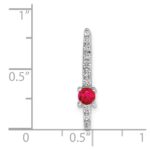 14k White Gold Graduated Diamond and .18 Ruby Fancy Chain Slide - Image 3
