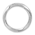 14k White Gold 1/5 carat Diamond Fancy Twist Circle Chain Slide