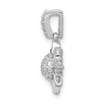 14k White Gold 1/10 carat Diamond Fancy Sun/Star Pendant - Image 2