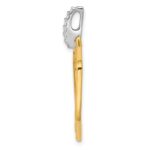 14k Two-tone 1/15 carat Diamond Fancy Hexagon Pendant - Image 2