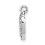 14k White Gold 1/10 carat Diamond Fancy Polished Heart Pendant - Image 2