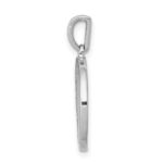 14k White Gold 1/4 carat Diamond Pave Half and Half Circle Pendant - Image 2