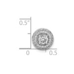 14k White Gold Holds 4.1mm Center 1/4 carat Diamond Semi-mount Halo Chain Slide - Image 4
