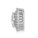 14k White Gold Holds 5.2mm Center 1/5 carat Diamond Semi-mount Halo Chain Slide - Image 2