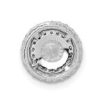 14k White Gold Holds 5.2mm Center 1/5 carat Diamond Semi-mount Halo Chain Slide - Image 3