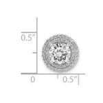 14k White Gold Holds 6.5mm Center 1/4 carat Diamond Semi-mount Halo Chain Slide - Image 4