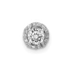 14k White Gold Holds 4.1mm Center 1/20 carat Diamond Semi-mount Halo Chain Slide