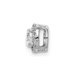 14k White Gold Holds 4.1mm Center 1/20 carat Diamond Semi-mount Halo Chain Slide - Image 2