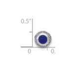14k White Gold Diamond and .47 Sapphire Cabochon Halo Chain Slide - Image 2
