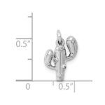 14k White Gold Diamond Cactus Pendant - Image 4