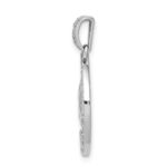 14k White Gold 1/6 carat Diamond Allah and Crescent Pendant - Image 2
