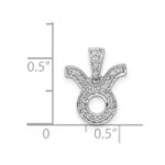 14k White Gold Diamond Taurus Zodiac Pendant - Image 4