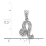 14k White Gold Diamond Leo Zodiac Pendant - Image 4