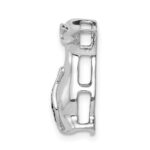 14k White Gold Black Diamond Penguin Chain Slide - Image 2