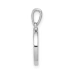 14k White Gold Diamond Paw Print in Circle Pendant - Image 2