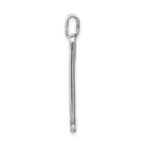 14k White Gold Polished Live Love Adopt with Cut-out Paw Dog Tag Pendant - Image 2